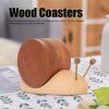 5 Pcs Drink Coasters Funny Coasters Snail Coaster Set Drink Coasters Set of 2 with Magnet, Cup Mat for Drinks Cute Exquisite Wood Drink Coasters for Home Restaurant Coasters view 2