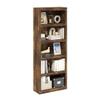 Furinno Rail Book Shelf, 5-Tier Bookshelf with Open Shelf, Bookcase with Classic Style Edges, 10 x 24.6 x 63.5, for Organization and Storage, for Living Room, Bedroom, Home Office, Amber Pine view 1