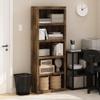 Furinno Rail Book Shelf, 5-Tier Bookshelf with Open Shelf, Bookcase with Classic Style Edges, 10 x 24.6 x 63.5, for Organization and Storage, for Living Room, Bedroom, Home Office, Amber Pine view 2