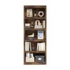 Furinno Rail Book Shelf, 5-Tier Bookshelf with Open Shelf, Bookcase with Classic Style Edges, 10 x 24.6 x 63.5, for Organization and Storage, for Living Room, Bedroom, Home Office, Amber Pine view 3