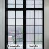 VELIMAX 1/2-Inch Reeded Glass Window Film, Frosted Reeds Window Film, Window Privacy Film, 3D Window Decals Non Adhesive for Bathroom Living Room Office, 35.4x118 inches view 3