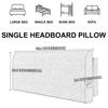 ZZYK Solid Color Linen Headboard Upholstered Bed Pillowboard Large Backrest,Wall Mounted Headboard Bed Support Pillow Daybed Tatami Cushion with Removable Cover,Blue1,Straps 35"/Single view 2