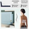 ZZYK Solid Color Linen Headboard Upholstered Bed Pillowboard Large Backrest,Wall Mounted Headboard Bed Support Pillow Daybed Tatami Cushion with Removable Cover,Blue1,Straps 35"/Single view 3