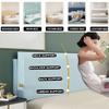 ZZYK Solid Color Linen Headboard Upholstered Bed Pillowboard Large Backrest,Wall Mounted Headboard Bed Support Pillow Daybed Tatami Cushion with Removable Cover,Blue1,Straps 35"/Single view 4