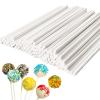 100 Pcs 6-Inch White Lollipop Sticks,Lollipop Paper Treat Stick,Paper Sucker Sticks for Cupcake Toppers,Homemade Candy,Chocolate,Dessert(Dia 3.5mm) view 1