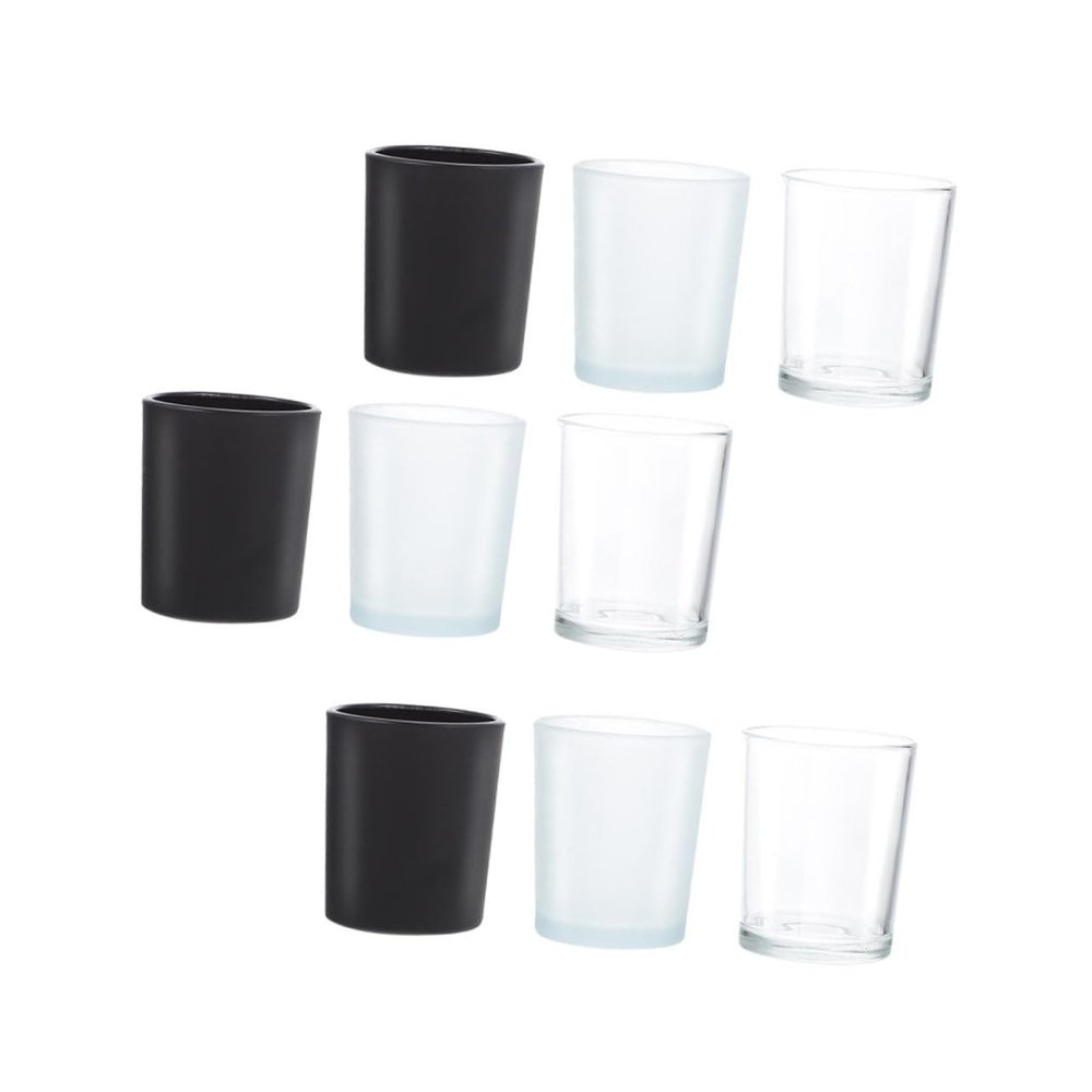 ABOOFAN 9pcs Aroma Cup Candle Storage Cup Glass Candle Holder for Romantic Dinner Home Decor