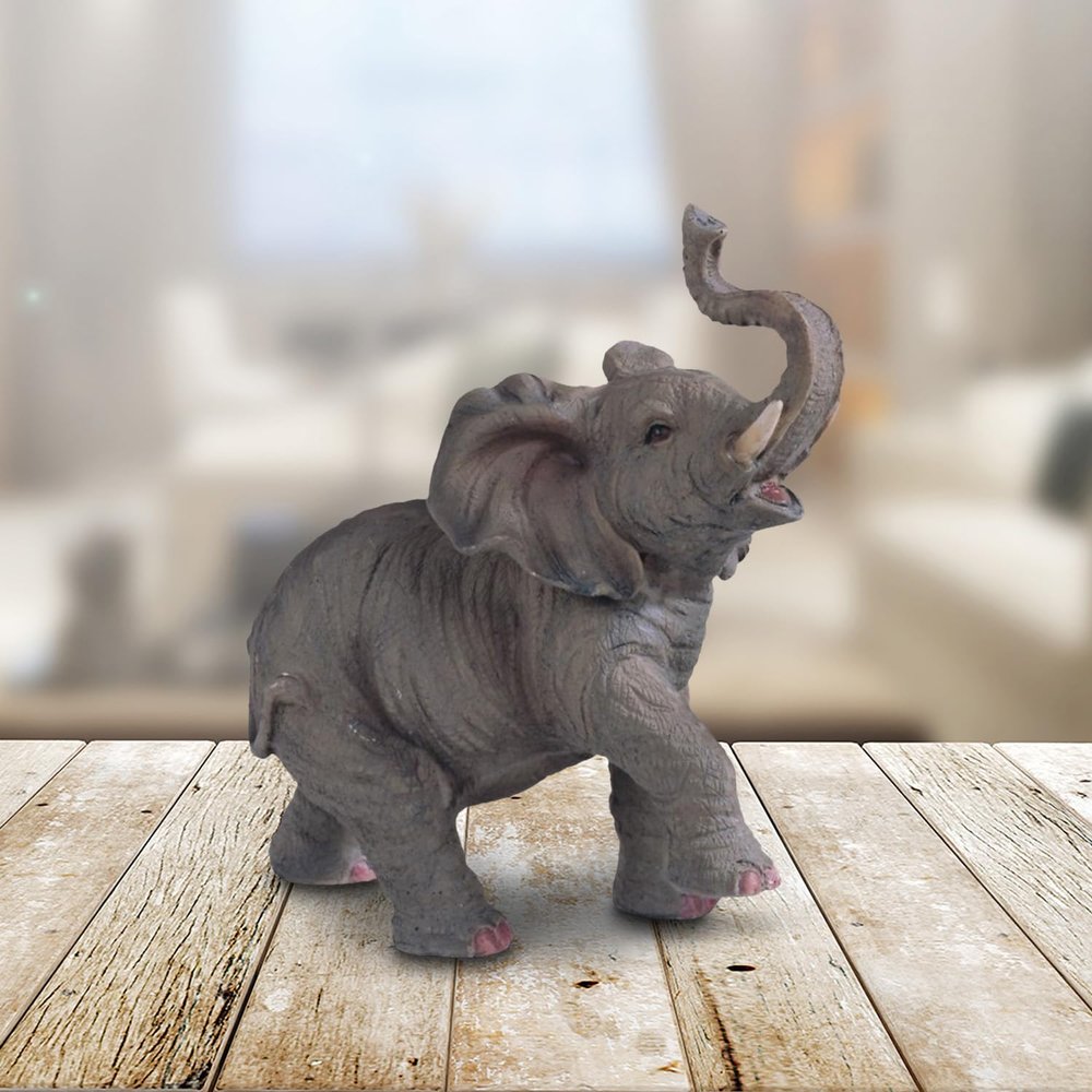 FC Design 6" H Wildlife Baby Elephant with Trunk Up Figurine Statue Home/Room Decor Ideas for House Warming, Holidays and Birthdays Great Collectible Addition