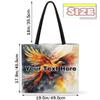 Herdesigns Fire Phoenix Personalized Monogram Canvas Tote Bag with Name Custom Shoulder Bag Reusable Initials Handbag for Wedding Teacher Shower Birthday Gifts Bag view 2