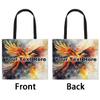 Herdesigns Fire Phoenix Personalized Monogram Canvas Tote Bag with Name Custom Shoulder Bag Reusable Initials Handbag for Wedding Teacher Shower Birthday Gifts Bag view 3