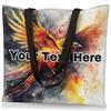 Herdesigns Fire Phoenix Personalized Monogram Canvas Tote Bag with Name Custom Shoulder Bag Reusable Initials Handbag for Wedding Teacher Shower Birthday Gifts Bag view 4