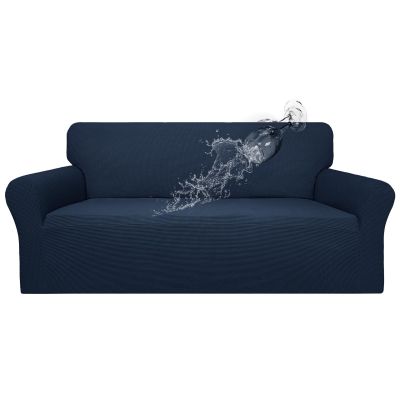 Easy-Going 100% Waterproof Couch Cover, Dual Waterproof Sofa Cover, Stretch Jacquard Sofa Slipcover, Leakproof Furniture Protector for Kids, Pets, Dog and Cat (Oversized Sofa, Dark Blue)