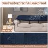 Easy-Going 100% Waterproof Couch Cover, Dual Waterproof Sofa Cover, Stretch Jacquard Sofa Slipcover, Leakproof Furniture Protector for Kids, Pets, Dog and Cat (Oversized Sofa, Dark Blue) view 3