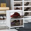 HomeLoft Basics Foldable Storage Cabinet Transparent Snacks & Drinks Organizer Books Daily Goods Storage Cabinet No Installation Dustproof Shoe Box Shoe Cabinet (3 layers) view 4
