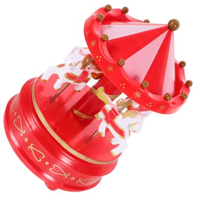 Ciieeo Classic Carousel Music Box Hand-Crank Music Box Decoration Desktop Ornament Present
