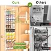 Churboro Over the Door Pantry Organizer Rack with 12 Adjustable Baskets, 12 Tiers Dual-use Spice Rack- Hanging or Wall Mount Spice Rack, Pantry Door Organizer, White view 4