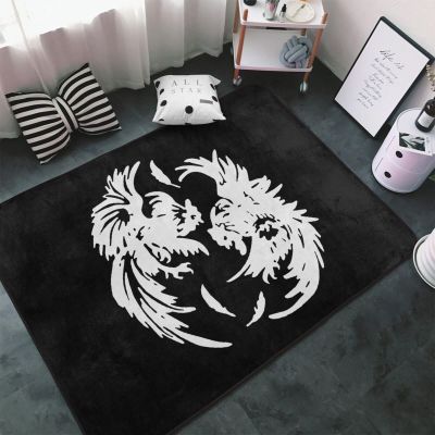 NUSDB Roosters Fighting Area Rugs Home Decor Floor Mats Living Room Bedroom Kitchen Carpet 60 X 39 Inch, Black