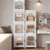 HomeLoft Basics Foldable Storage Cabinet Shoe Cabinet Living Room Multi-Layer Plastic Storage Cabinet Household Snacks Toys Organizing Box Storage Cabinet (2 tiers) view 4