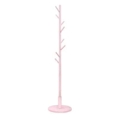 Entryway Coat Tree Free Standing Coat Rack with Hanger Hooks Coat Tree in Entryway Adjustable Size Industrial Coat Rack (Color : Pink, Size : 175 * 38cm)