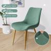 AMZSAKE Solid Color Set of 2 Chair Covers Anti-Slip with Elastic Straps Dining Chair Covers Modern Chair Covers Pet Protector for Hotel Party Restaurant view 2