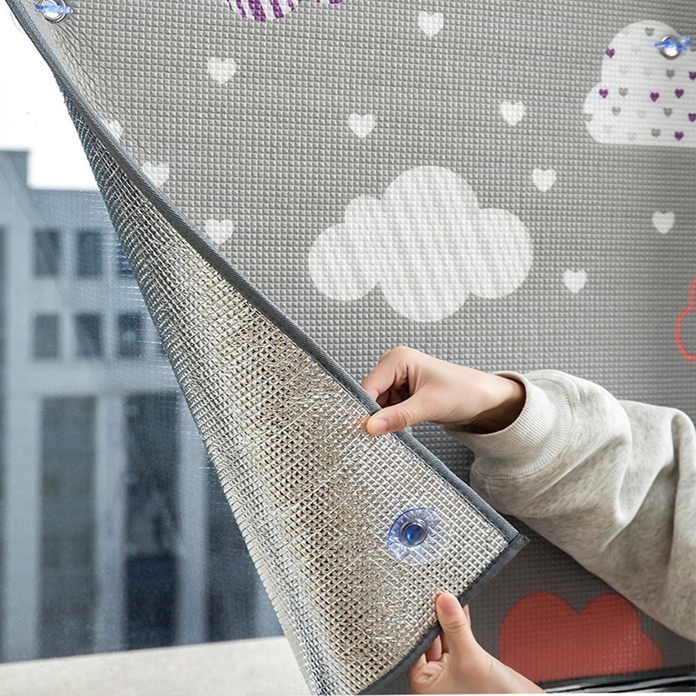 8mm ThermalInsulation Shield, Bedroom Heat Reflective Window Film/ Aluminum Foil Privacy Window Film for Bedrooms Balconies French Window Kitchens Living Rooms Offices ( Color : Grey-1 , Size : 90x100