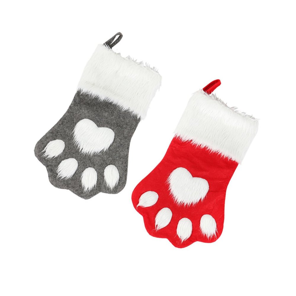 Ciieeo Dog Stocking Christmas Decor Xmas Stockings for Dogs Festive Hanging Socks Decorations Present Bags