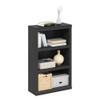 Furinno Rail Book Shelf, 3-Tier Bookshelf with Open Shelf, Bookcase with Classic Style Edges, 10 x 24.6 x 39, for Organization and Storage, for Living Room, Bedroom, Home Office, Blackwood view 1
