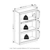 Furinno Rail Book Shelf, 3-Tier Bookshelf with Open Shelf, Bookcase with Classic Style Edges, 10 x 24.6 x 39, for Organization and Storage, for Living Room, Bedroom, Home Office, Blackwood view 3
