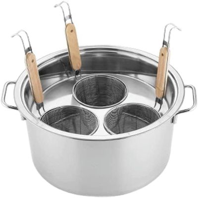 WZUOPG Noodle Cooker, Stock Pot 3/4/5 Holes Pasta Pot with Insert Strainer Basket, Pasta Cooker Set Cooking Tool for Home Kitchen Restaurant (Size : 4 Holes)-1
