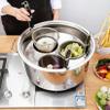 WZUOPG Noodle Cooker, Stock Pot 3/4/5 Holes Pasta Pot with Insert Strainer Basket, Pasta Cooker Set Cooking Tool for Home Kitchen Restaurant (Size : 4 Holes)-1 view 2