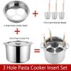 WZUOPG Noodle Cooker, Stock Pot 3/4/5 Holes Pasta Pot with Insert Strainer Basket, Pasta Cooker Set Cooking Tool for Home Kitchen Restaurant (Size : 4 Holes)-1 view 3
