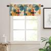 Anzona Curtain Valance 42" x 12", Blue Yellow Geometric Window Valances Rod Pocket Curtains Drapes, Vintage Oil Painting Abstract Art Short Topper Curtain for Kitchen Cafe Living Room, 1 Panel view 3