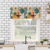 Anzona Curtain Valance 42" x 12", Blue Yellow Geometric Window Valances Rod Pocket Curtains Drapes, Vintage Oil Painting Abstract Art Short Topper Curtain for Kitchen Cafe Living Room, 1 Panel view 4