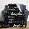 YUEISOA Personalized Name Blankets Custom Blanket with Name,Customized Name Blanket for Kids,Adults for Christmas Blanket Gifts Black 50""x40"", zll_CJ59_0305_Black_102x127cm view 4