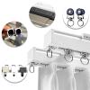 Curtain Conjoined Double Track Aluminum Curtain Rod Ceiling Rails Set, Ceiling Or Wall Mount Curtain Track System Comes with Roller Hooks, Installation Hardware, and End Cap, Privacy Room Divider Rod view 3