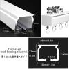 Curtain Conjoined Double Track Aluminum Curtain Rod Ceiling Rails Set, Ceiling Or Wall Mount Curtain Track System Comes with Roller Hooks, Installation Hardware, and End Cap, Privacy Room Divider Rod view 4