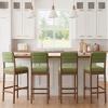 26.5'' Tall Green Bar Stools Set of 4 Modern Counter Height Barstools with Backs Velvet Upholstered Bar Height Chairs Kitchen Island Stools with Wood Frame Farmhouse Wooden Barstool for Kitchen Island view 3