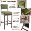 26.5'' Tall Green Bar Stools Set of 4 Modern Counter Height Barstools with Backs Velvet Upholstered Bar Height Chairs Kitchen Island Stools with Wood Frame Farmhouse Wooden Barstool for Kitchen Island view 4