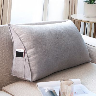 APLUSH Sofa Wedge Reading Pillow Back Support Cushion Throw Cushions, for Couch Bed Triangular Bedrest Corner Lumbar Neck Back Support Pillows with Removable Cover,J,70 * 35 * 20CM