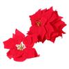 Cabilock 10 Pcs Simulated Poinsettia Flowers Red Plastic Flower Heads for Christmas Decor Artificial Floral Arrangement for Holiday Decoration view 1