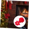 Cabilock 10 Pcs Simulated Poinsettia Flowers Red Plastic Flower Heads for Christmas Decor Artificial Floral Arrangement for Holiday Decoration view 3