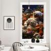 Dunmat Modern Astronaut Window Privacy Film Colourful Garden View Nature Stained Glass Window Film Sun Blocking Heat Control Decorative Window Covering Film for Home Office 23.6Wx35.4L inch view 3