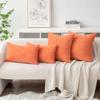 MIULEE Pack of 2 Couch Throw Pillow Covers 18x18 Inch Soft Coral Red Chenille Pillow Covers for Sofa Living Room Spring Home Decor Couch Solid Dyed Cases view 4