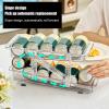 Soda Can Organizer for Refrigerator,2 Tier Automatic Rolling Stackable Beverage Can Dispenser Rack Adjustable Width Drink Container Holder for Fridge view 2