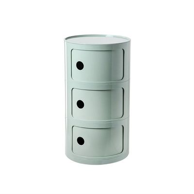 2/3/4 Tier Round Nightstand with Storage, Modern Style Side Table, Small Cupboard Cabinet with Drawers for Living Room, Bedroom, Bathroom (Color : Light Green, Size : 3 Layers)