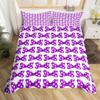 Purple Bowknot Kids Duvet Cover Set Twin Size,White Dots Bow Romantic Bedding Set,Children Girls Women Room Decor,Princess Castle Dreamy Comforter Cover,Cute Romantic Quilt Cover,1 Pillowcase view 1