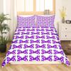 Purple Bowknot Kids Duvet Cover Set Twin Size,White Dots Bow Romantic Bedding Set,Children Girls Women Room Decor,Princess Castle Dreamy Comforter Cover,Cute Romantic Quilt Cover,1 Pillowcase view 2