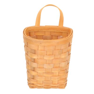 DECHOUS Hanging Woven Storage Basket Organizer Wall-mounted Design for Kitchen Bathroom Dorm Versatile Storage Bin for Keys Makeup Toys More Honey Color