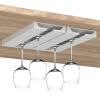 BEIJIALY Wine Glass Holder, Plastic Wine Glass Rack, No Drilling Wine Glass Holder Under Cabinet, Hanging Stemware Rack Organizer Glasses Storage Hanger for Bar Cabinet Kitchen(White 4 Pcs) view 1