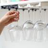 BEIJIALY Wine Glass Holder, Plastic Wine Glass Rack, No Drilling Wine Glass Holder Under Cabinet, Hanging Stemware Rack Organizer Glasses Storage Hanger for Bar Cabinet Kitchen(White 4 Pcs) view 2