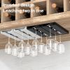 BEIJIALY Wine Glass Holder, Plastic Wine Glass Rack, No Drilling Wine Glass Holder Under Cabinet, Hanging Stemware Rack Organizer Glasses Storage Hanger for Bar Cabinet Kitchen(White 4 Pcs) view 4